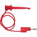 Pomona 3782-24-2 Minigrabber® to Multi-Stacking Banana Plug Patch Cord, Red, 24