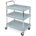 Metro BC2030-3DMB Polymer Utility Carts with Microban® (3-Shelf Deep Ledge, 21-1/2