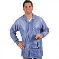 Tech Wear LOJ-23C-S Groundable Anti-static Unisex Jacket with Knit Cuffs, Small, Blue 