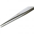 Excelta 231-SA-SE Straight Medium Tip Serrated Tweezer 