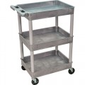 Luxor STC111-G 3 Shelf Utility Shelf Cart, 18