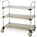 Metro MW203 Utility Cart with Three Stainless Steel Solid Shelves, 18