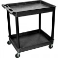 Luxor TC11 2-Shelf Utility Cart, Black, 24