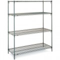 Metro A566C Four Shelf Stationary Wire Shelving Unit, 24