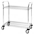 Metro MW607 Utility Cart with Two Wire Chrome Shelves, 21