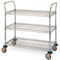 Metro MW702 Stainless Steel Utility Cart with Three Shelves, 18