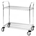 Metro MW603 Utility Cart with Two Wire Chrome Shelves, 18