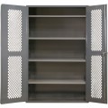 Durham MFG EMDC-362442-95 Heavy Duty Mesh Storage Cabinet 14 Gauge Steel with 2 Shelves, 36