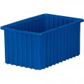 Akro-Mils 33168 Divider Grid Tote, Blue, OD 16-1/2