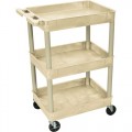 Luxor STC111-P 3 Shelf Utility Shelf Cart, 18