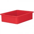 Akro-Mils 33226 Divider Grid Tote, Red, OD 22-3/8