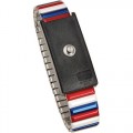 Desco 09200 Red/White/Blue Metal Adjustable Wrist Strap, 4mm Stud 