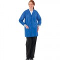 Worklon 3500 Static Dissipative Unisex Short Coat w/esd cuffs, V-Neck, Royal Blue,4X-Large 