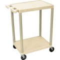 Luxor HE32-P 2 Shelf Utility Cart, Beige, 18